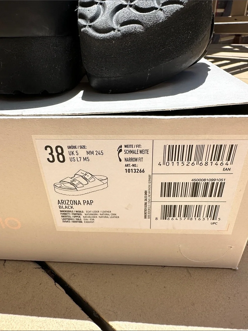 Birkenstock Papillio Arizona narrow fit platform sandals size 38